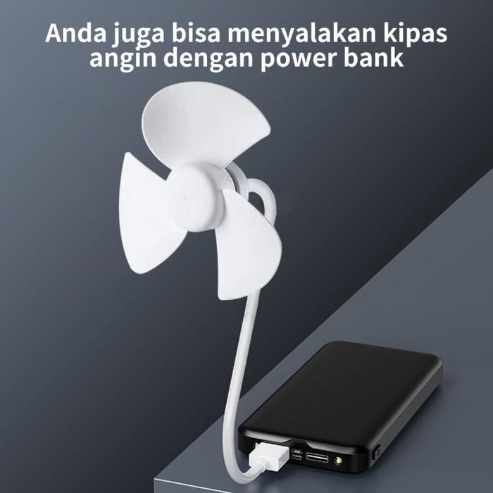 DK Garansi 10 tahun Lampu kipas angin gantung plafon Kipas senyap mini USB E27 berputar 360 kipas ke