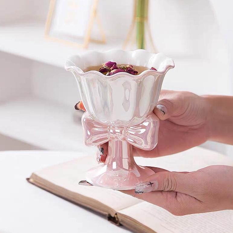 GELAS ES KRIM KERAMIK UNIK 3 WARNA 180ML