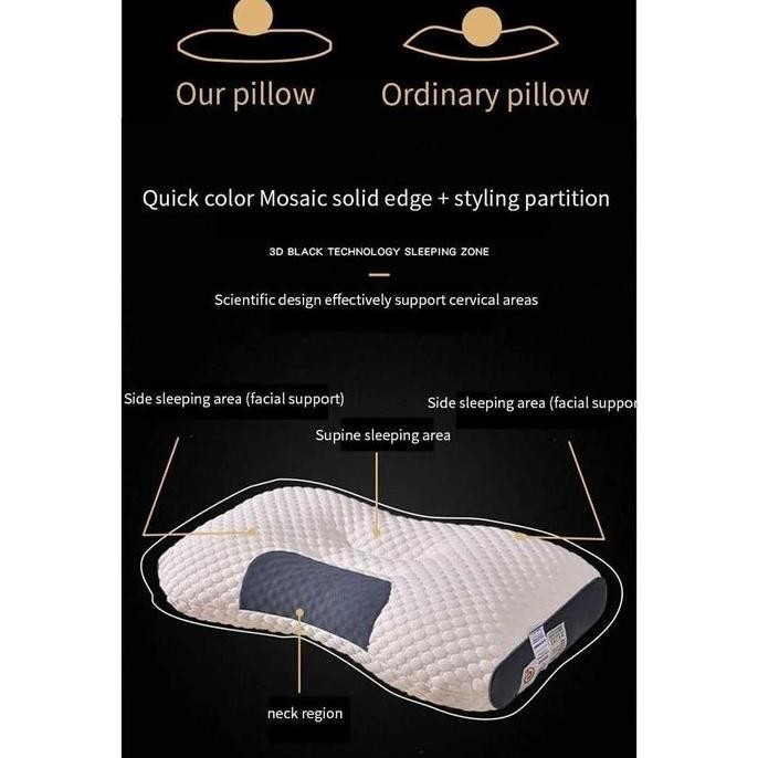 [Bayar di Tempat] Bantal Orthopedic Memory Foam 3D Neck Cervical Pillow Massage 850G Bed Busa