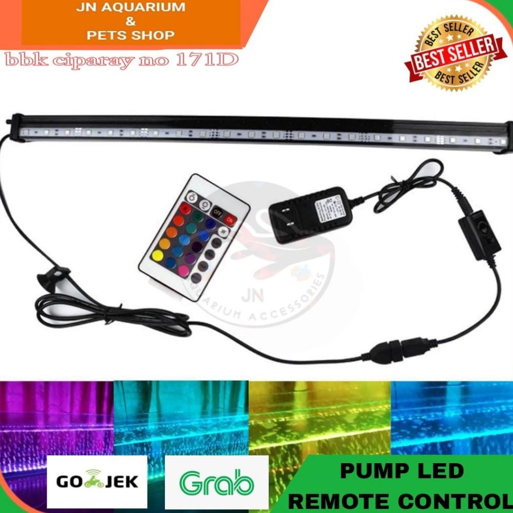 LED GELEMBUNG UDARA 55CM / LAMPU WARNA WARNI REMOTE CONTROL AQUARIUM