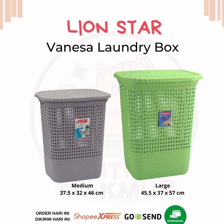 Keranjang Baju Pakaian Vanesa Laundry Box Medium - Large Lion Star Keranjang Baju Plastik Baru