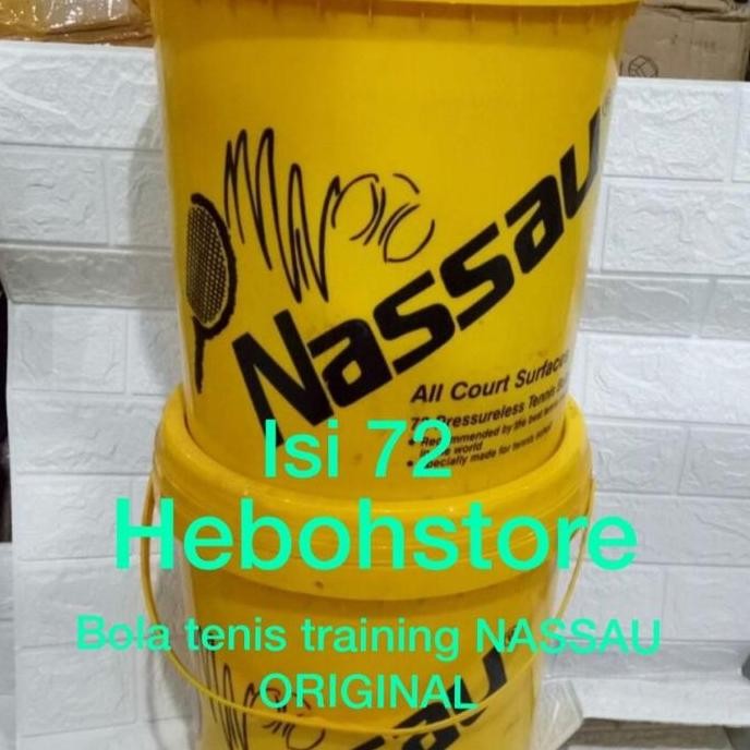 Bola Tenis NASSAU TRAINING/bola tenis Latihan NASSAU isi 72 ember ORI
