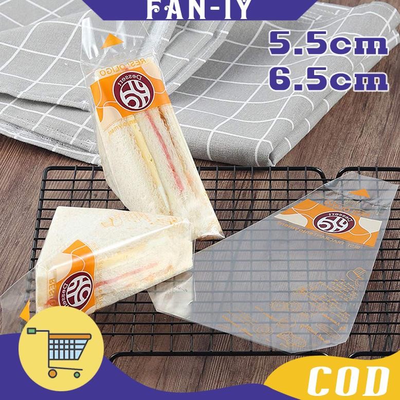 Heatshrin Plastik Roti Sandwich Praktis 100 Pcs / Box Sandwich Segitiga Mudah Sobek / Sandwich Bag M