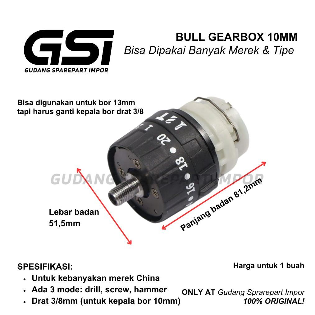 BULL Gearbox Mesin Bor Beton Cordless / Gearbox Universal untuk BULL, AST, XAPR, dll
