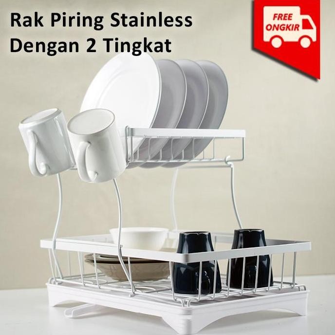 Rak pengering piring rak wastafel minimalis hitam rak dapur serbaguna