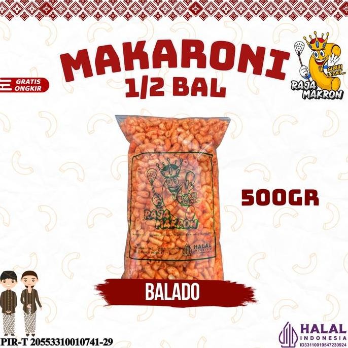 

1/2 Bal Makaroni Kress Bantat Kemasan 500Gr - 5 Varian Rasa Food Snack Cemilan Makanan Pedas Jagung Manis Crispy