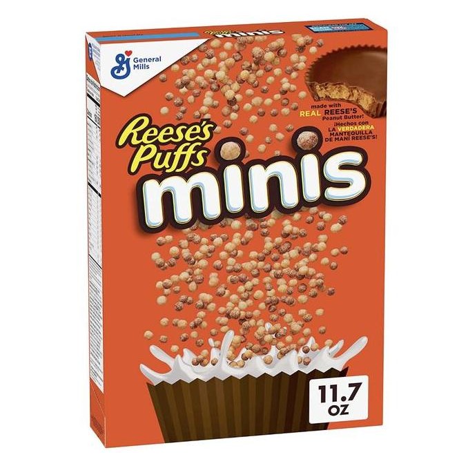

Reese's Puffs Minis Breakfast Cereal, Chocolate Peanut Butter Cereal