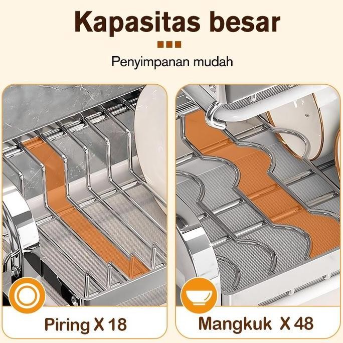 Rak Piring Rak Pengering Piring Stainless Rak Cuci Piring Anti Karat