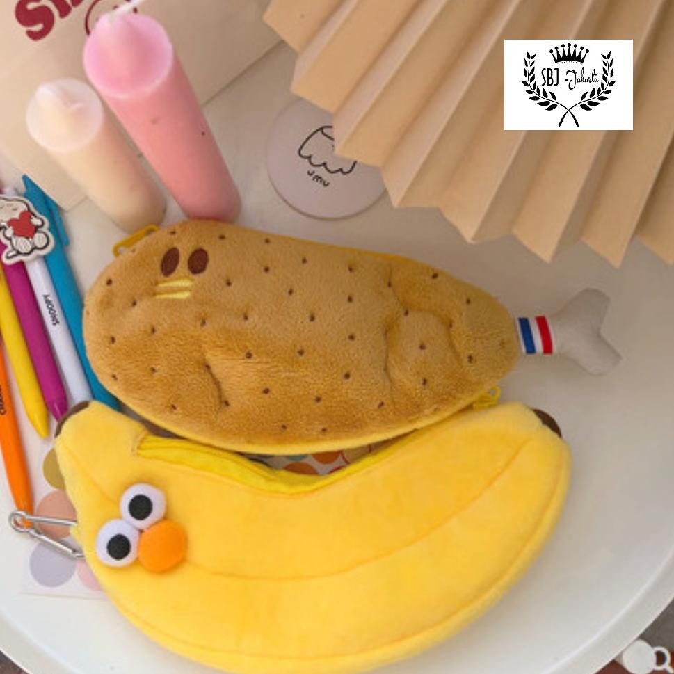 

Tempat Pensil Kain Kotak Pensil Pencil Case Karakter ROTI BURGER SANDWICH Lucu