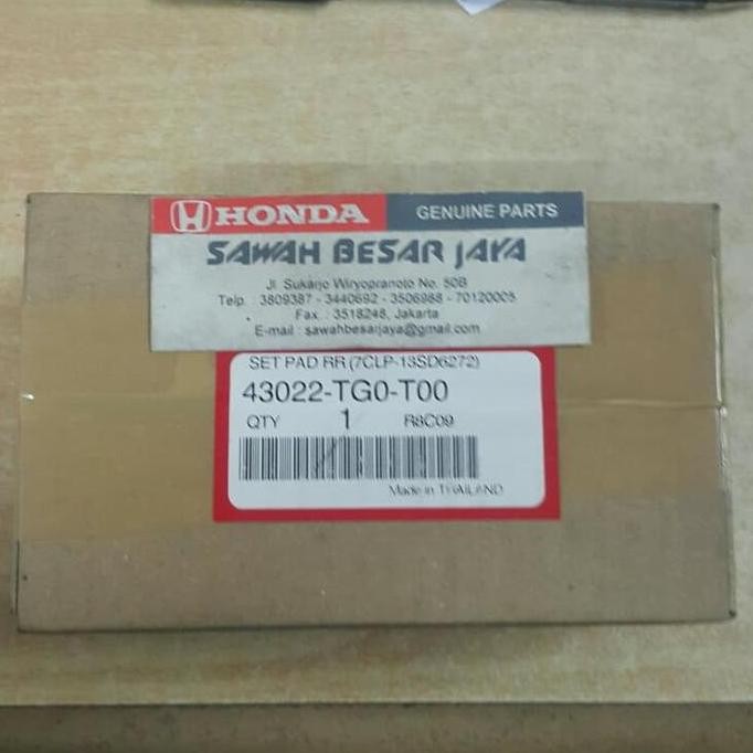 kampas / kanvas rem / brake pad belakang jazz S / RS ori thailand