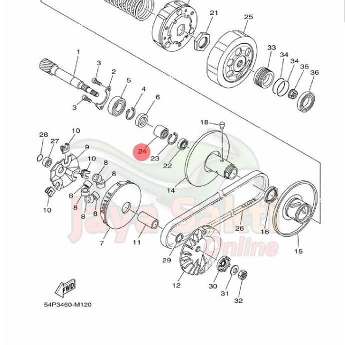 BEARING PULLY BAMBU MIO J - MIO GT - SOUL GT - FINO FI ASLI YAMAHA