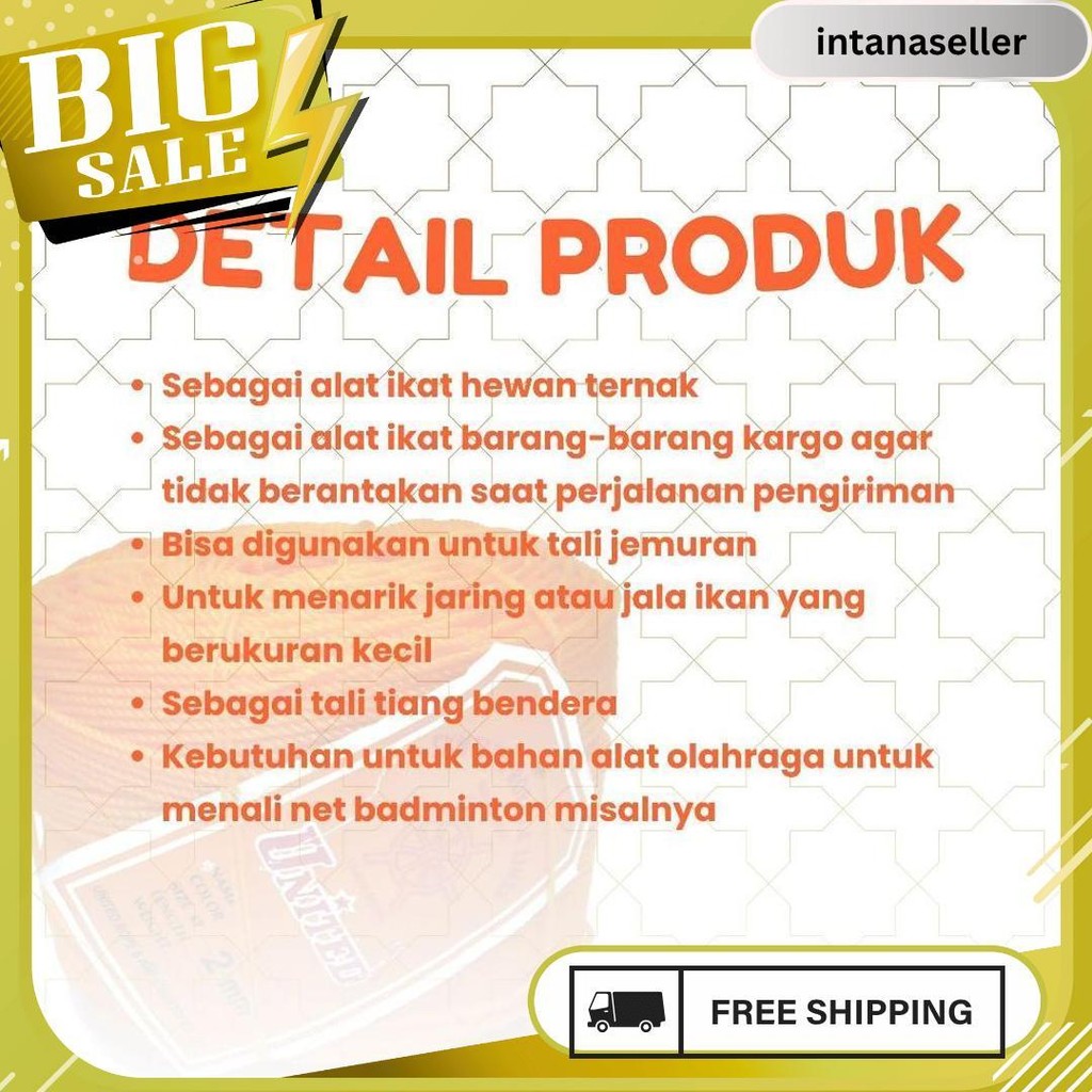 

Tali Tampar United Serbaguna Ukuran 2.5 Mm 1 Roll / Panjang 220 Meter Flash Sale