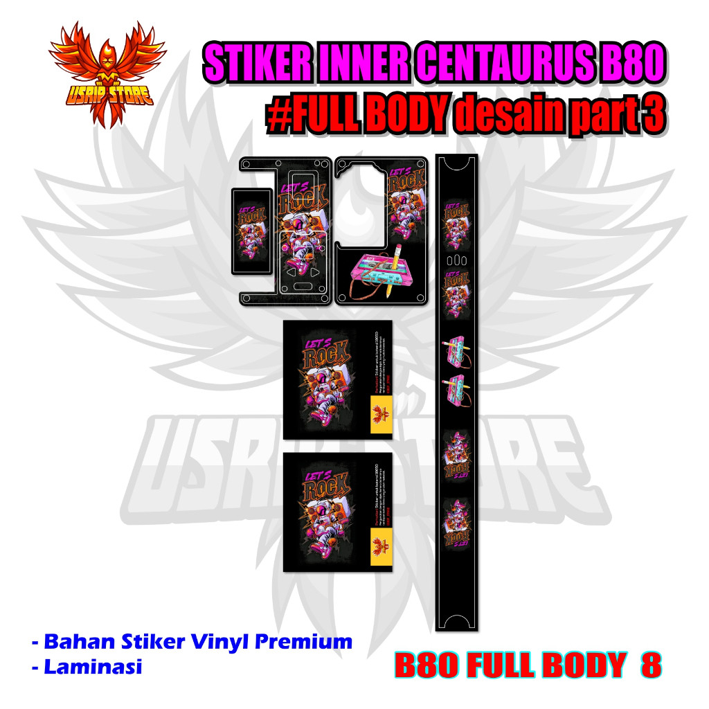

*2Piece* Stiker Centa B80 Part 3 8 Garskin Stiker Casing Custom Bebas Dan Bayar Ditempat