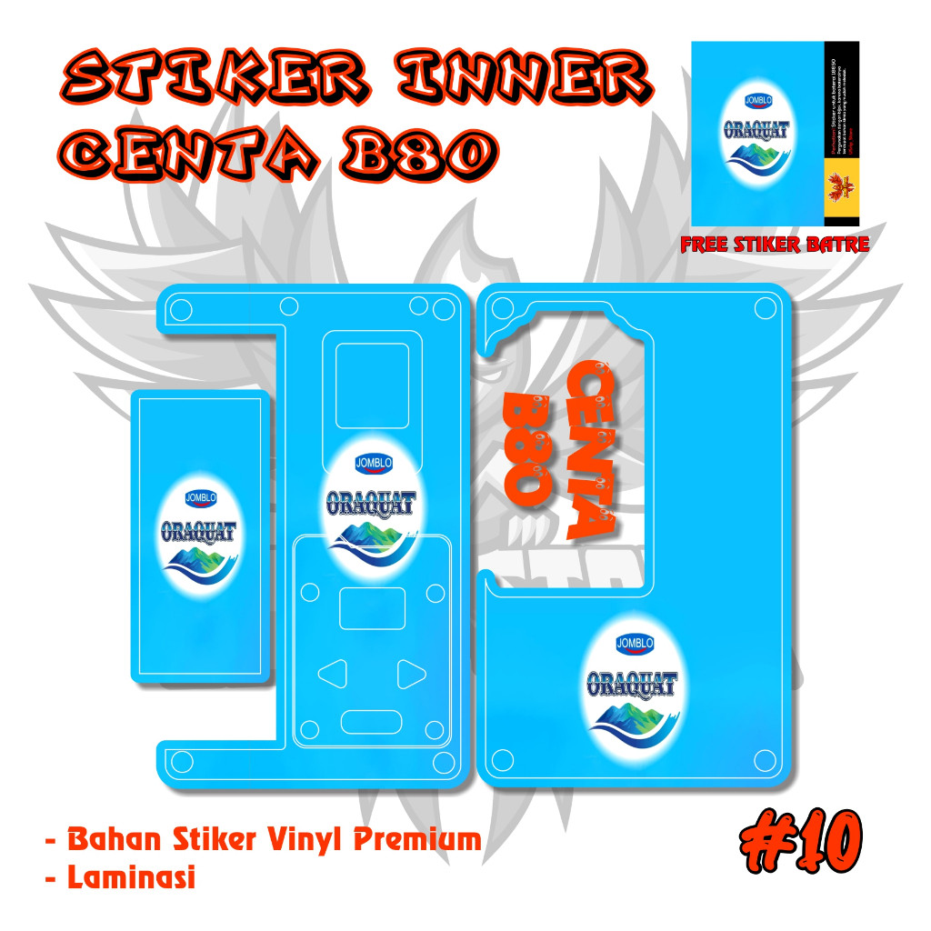 

*2Piece* Stiker Centa B80 Luc 10 Garskin Stiker Casing Custom Bebas Dan Bayar Ditempat