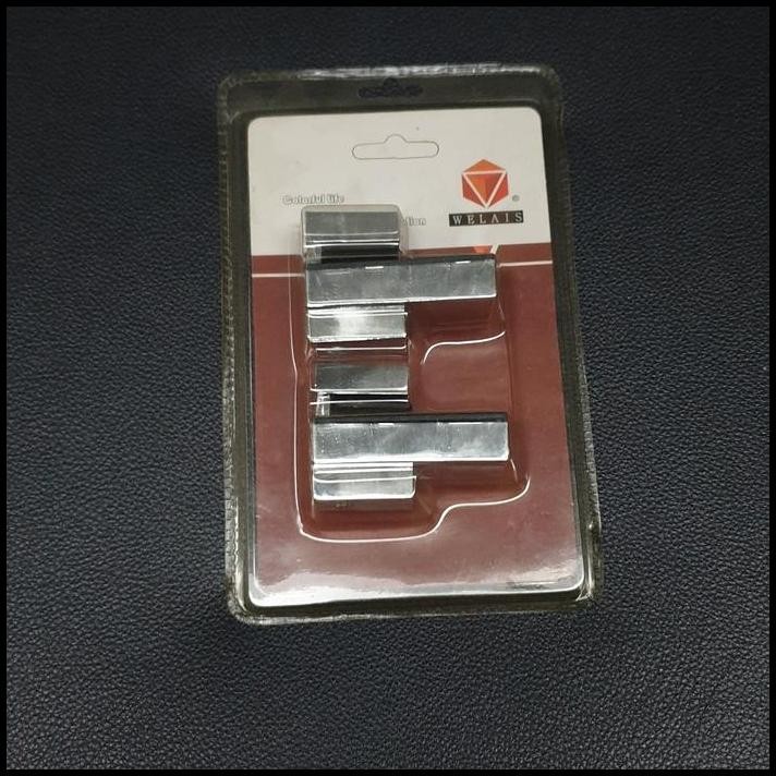 Jepitan kaca rak kleman 18mm chrome klem shelf ambalan kaca rak.