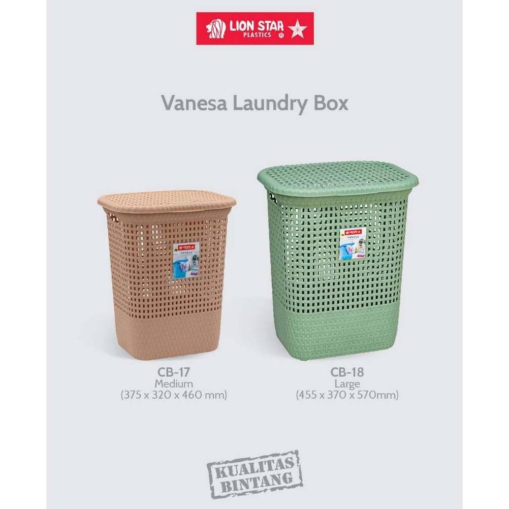 Keranjang Baju Pakaian Vanesa Laundry Box Medium - Large Lion Star Keranjang Baju Plastik Best Selle
