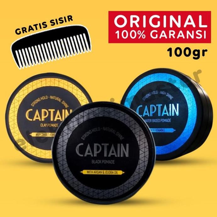 Minyak Rambut Pomade Waterbased Captain Clay Strong Hold Heavy Pria GVS