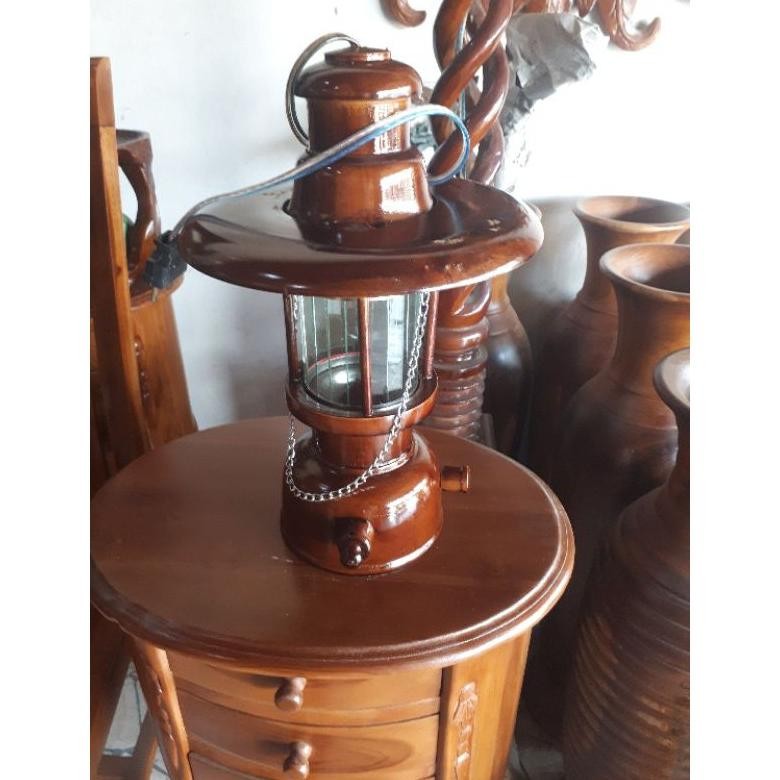 Lampu Petromak Lampu Gantung Dari Kayu Jati
