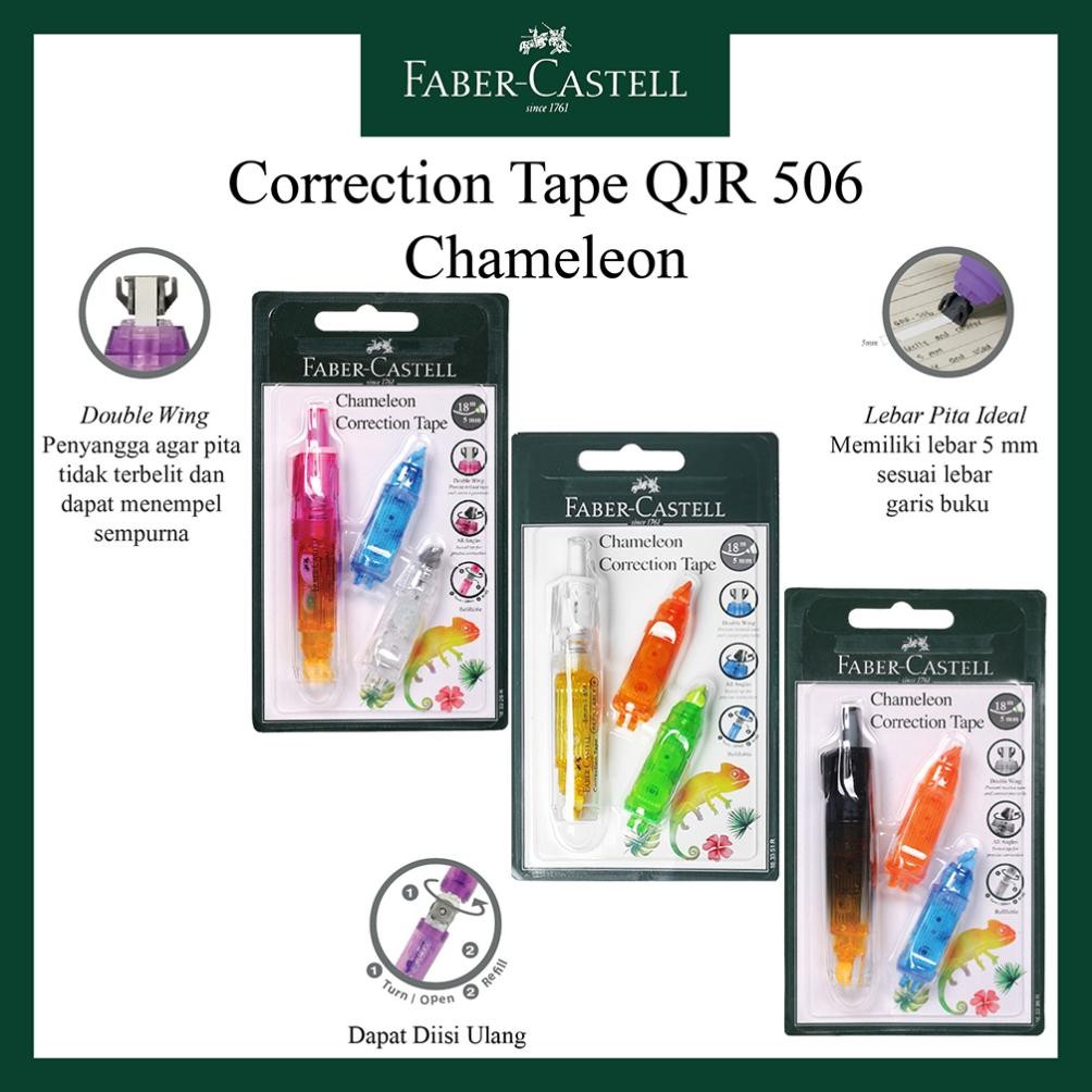 

Correction Tape Faber Castell Chameleon / Tipe X Kertas / Gratis 2 Buah Refill DiM