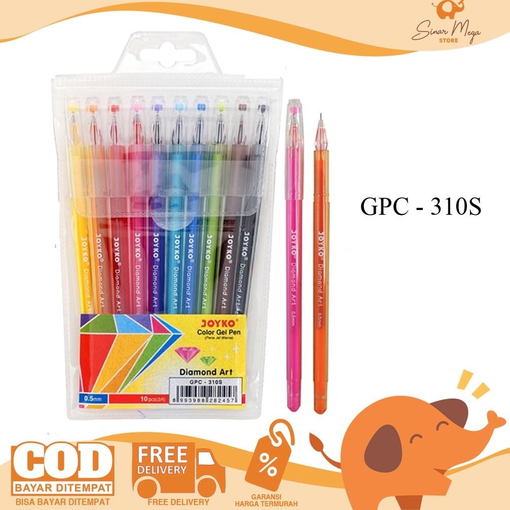 

Joyko Gel Pen Warna Diamond GPC-310S Art Set isi 10 Pulpen Unik Murah DiM