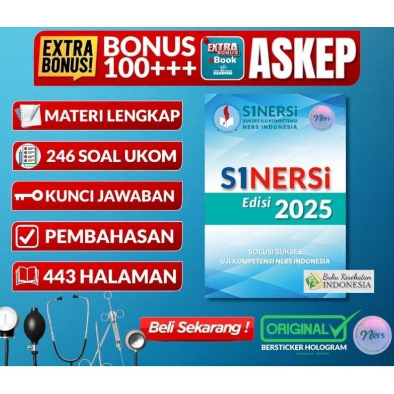SINERSI 2025 BUKU UJIKOMPETENSI NERS INDONESIA EDISI TERBARU 2025 PREMIUM QUALITY PAKET 3 BUKU PPNI 