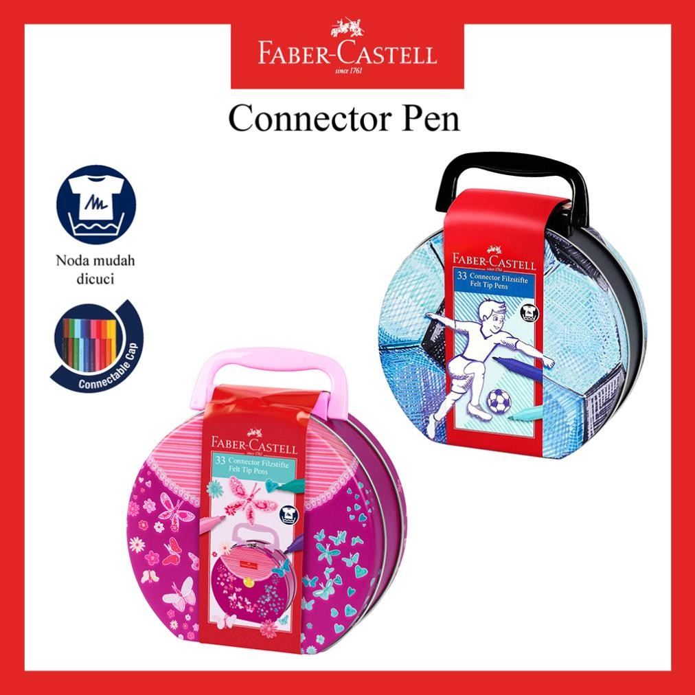 

Konektor Pen Faber Castell / Spidol Warna / Connector Pen in Soccer Gift Tin & Hand Bag Gift Tin DiM