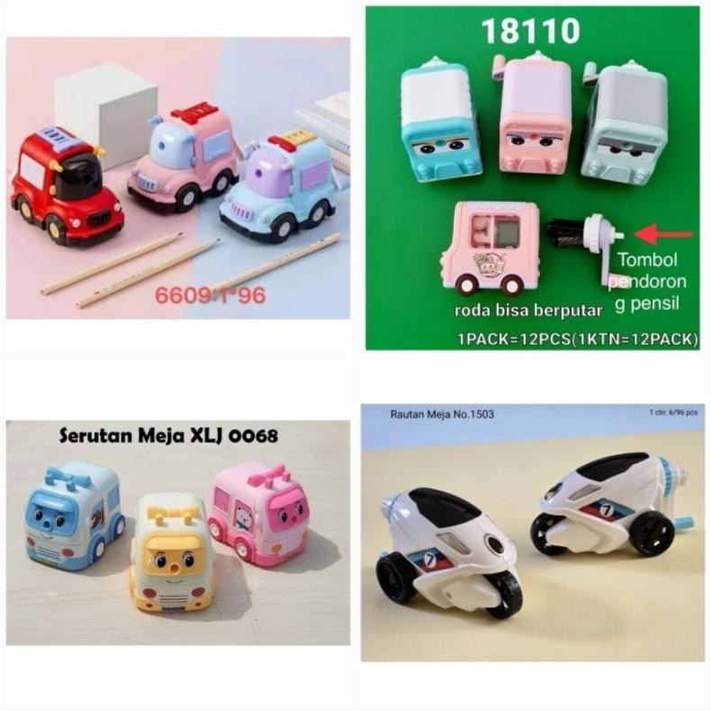 

FREE BUBBLE WRAP + DUS Serutan Rautan Meja/ Putar/ Duduk Fancy Mobil Motor Car 6609/ Bus 18110/ 5230/ MOBIL TANK 6619 DiM