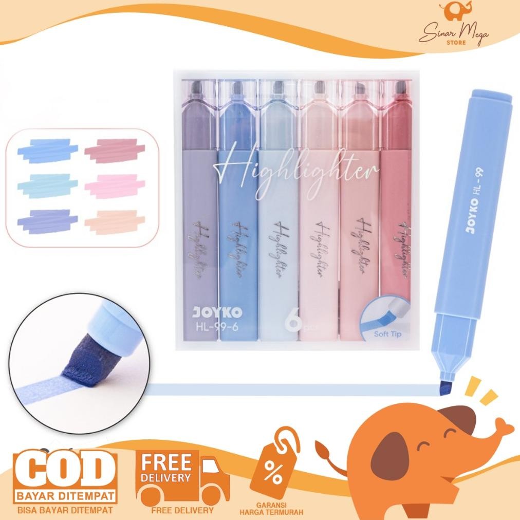 

Joyko Highlighter HL-99-6 Morandi Soft Color / Spidol Penanda Isi 6 Warna DiM