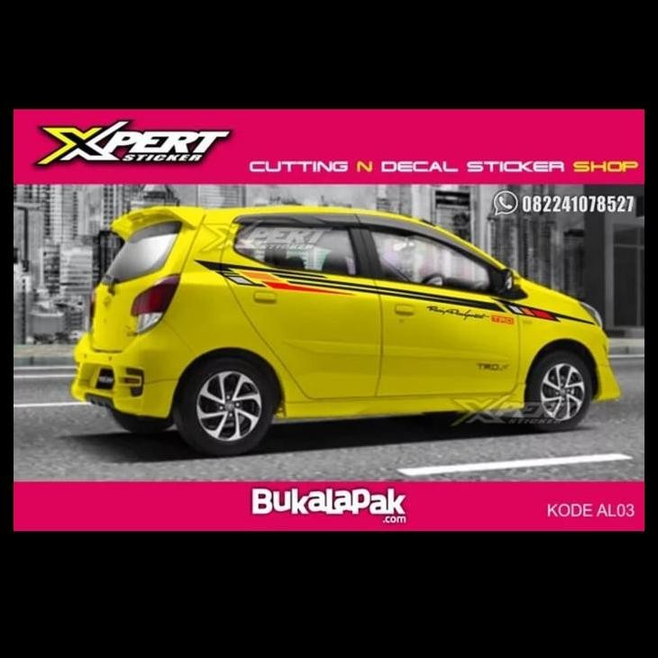 DISKON STICKER MOBIL AGYA AYLA STRIPING MOBIL STIKER AGYA AYLA KUNING SPORTY 
