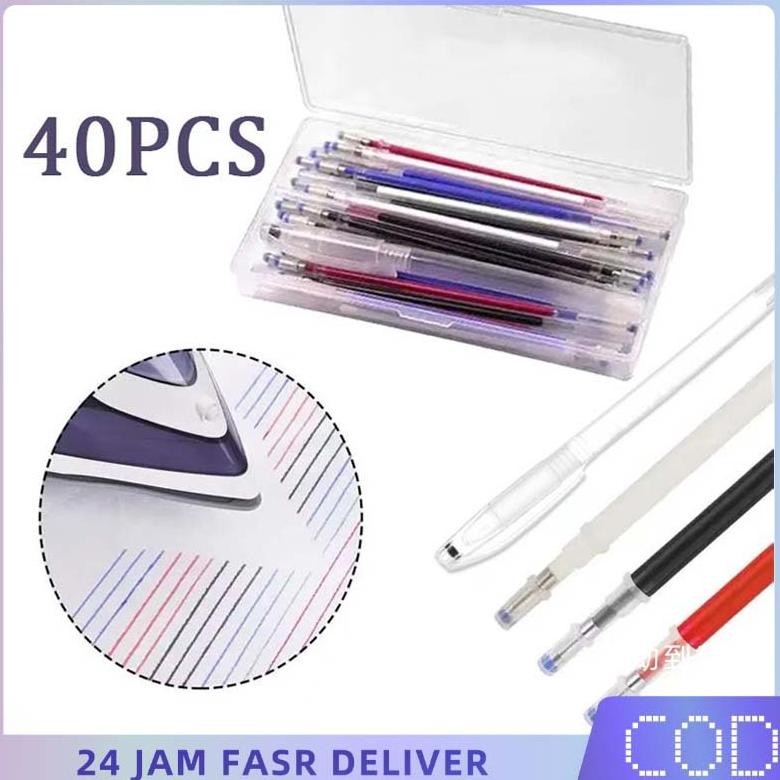 

40pcs Heat Erasable Pen Heat Erasable Pen High Temperature Untuk Spidol Marker Kain Kulit DiM