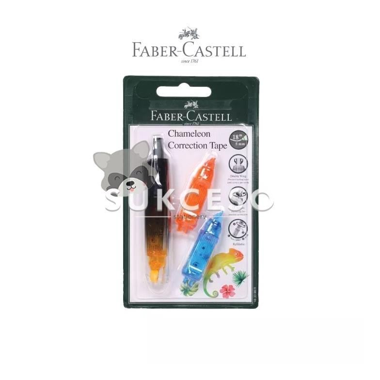 

Faber Castell Chameleon Correction Tape + 2 Refill Bar Black / Tip X Pita Kertas DiM