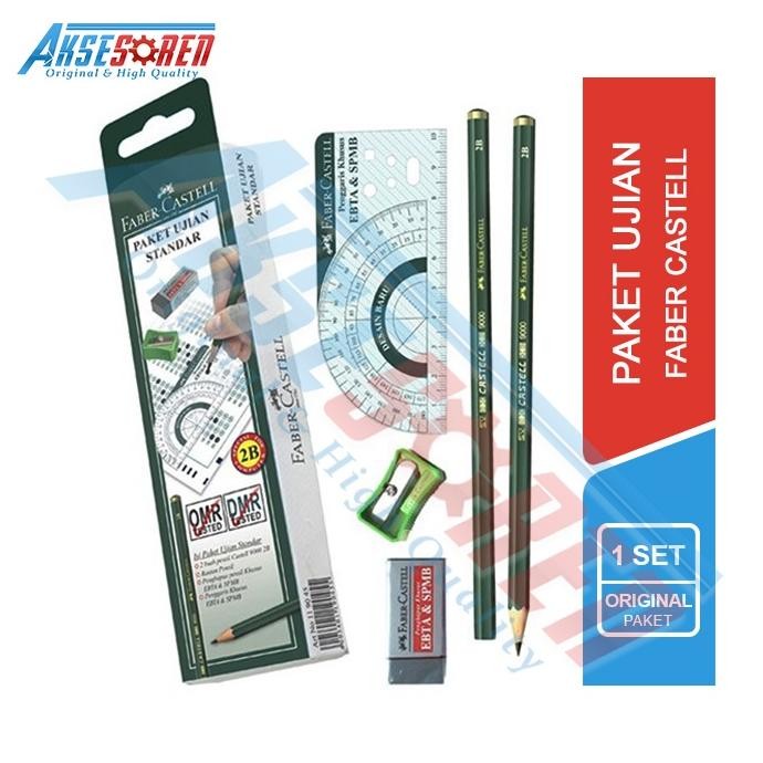 

Paket Ujian Standar Faber Castell / Perlengkapan Alat Tulis Sekolah [2 Pensil 2b + 1 Rautan + 1 Penghapus + 1 Penggaris Busur] DiM