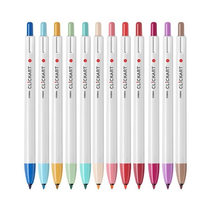 

ZEBRA ClickArt Spidol Retractable Marker Fine Point 0.6mm LIGHT Colors DiM