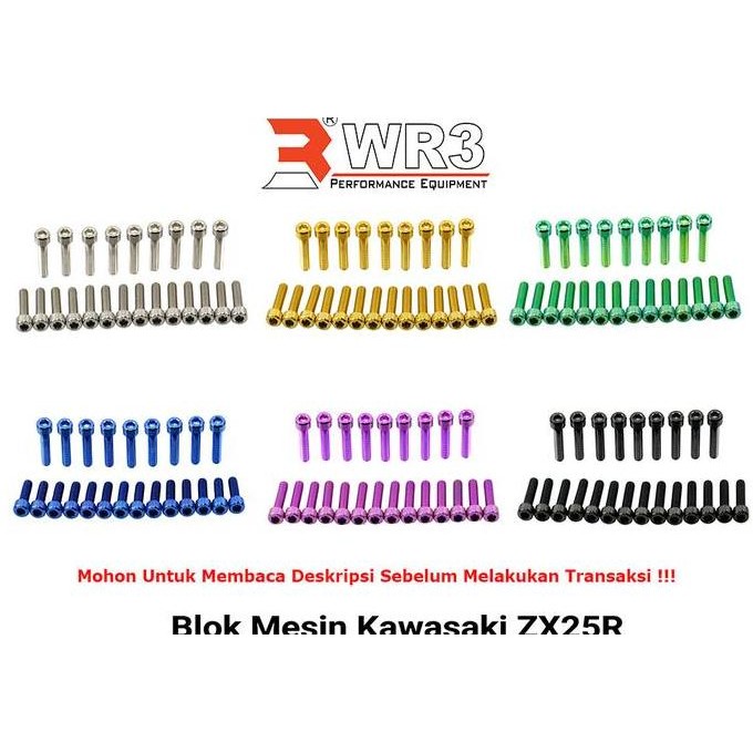 BAUT BLOK MESIN TITANIUM WR3 ZX25R NINJA 250 FI 150 RR CBR1000RR RACING