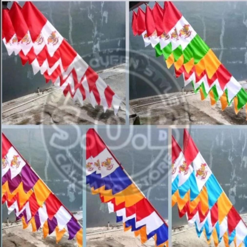Grosir (10 Pcs) Bendera Merah Putih Umbul Umbul Warna Warni