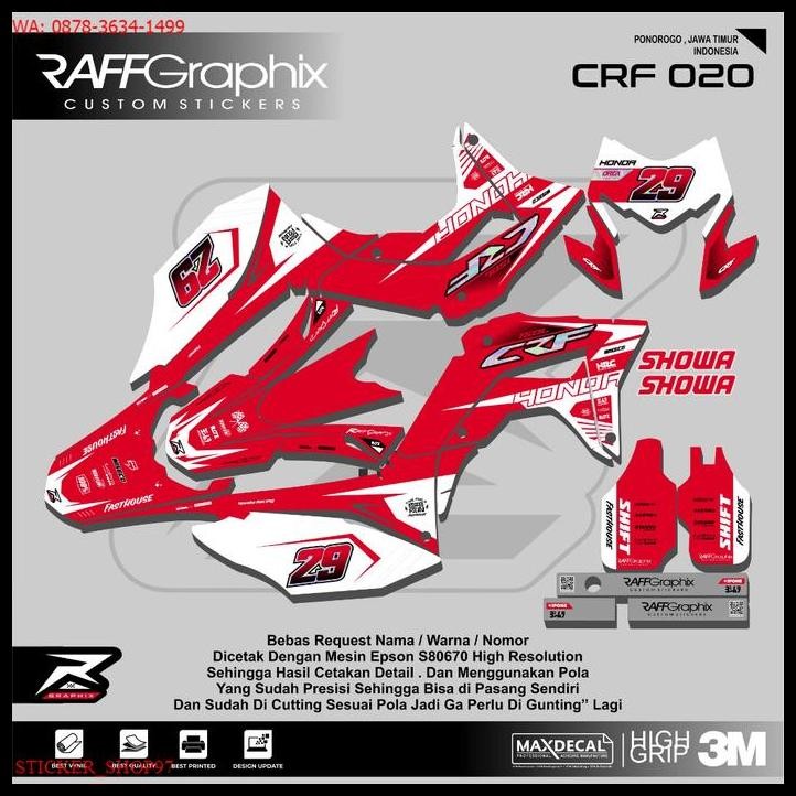 HOT DEAL (PREMIUM) DECAL CRF 150 MERAH PUTIH CUSTOM FULL FREE COSTUM NAMA 