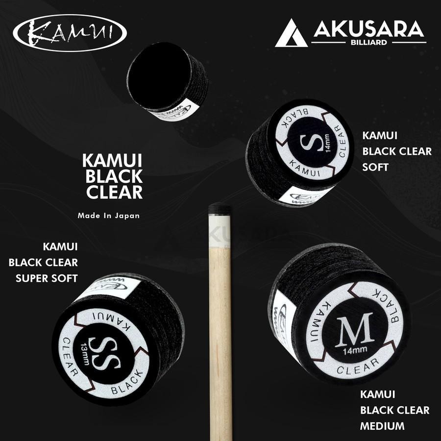 Tip Billiard Kamui Black Clear (Tip Soft S, Medium M, Super Soft Ss) Original Stik Billiard New Best
