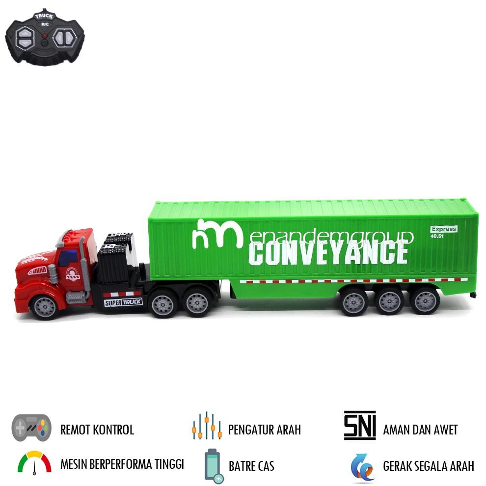 Mainan Mobil Remot Kontrol RC Truk Kontainer Trailer Angkut Barang