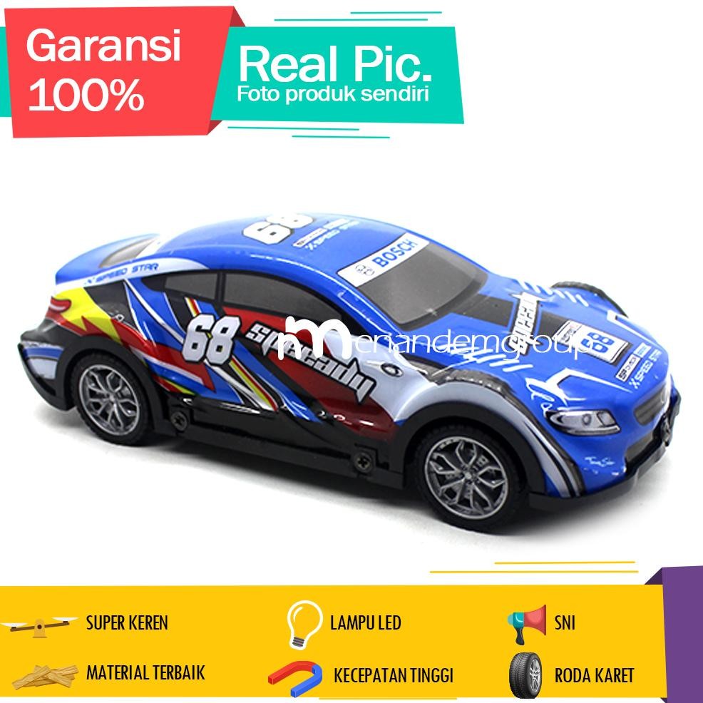 Mainan Mobil Remot Kontrol RC Sedan Balap Batre Cas LED