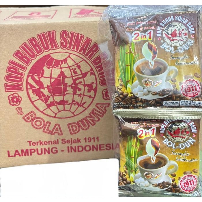 

Kopi Lampung Bubuk Sinar Baru Bola Dunia Sachet Instan 21G X 10 Seduh