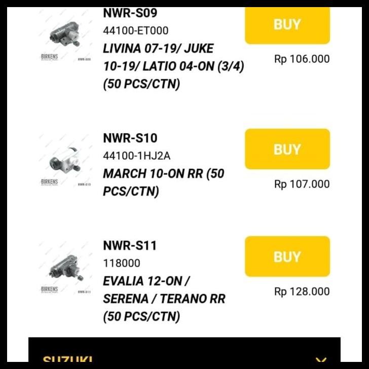 TERBARU MASTER REM WHEEL CYLINDER RODA BELAKANG NISSAN MARCH 