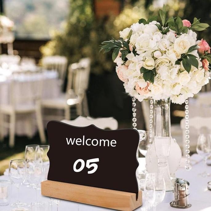 

COD 10pcs/Set Papan Tulis Kapur Kecil Papan Hitam Kapur Cafe Mini Chalkboard Mini Black Board murah