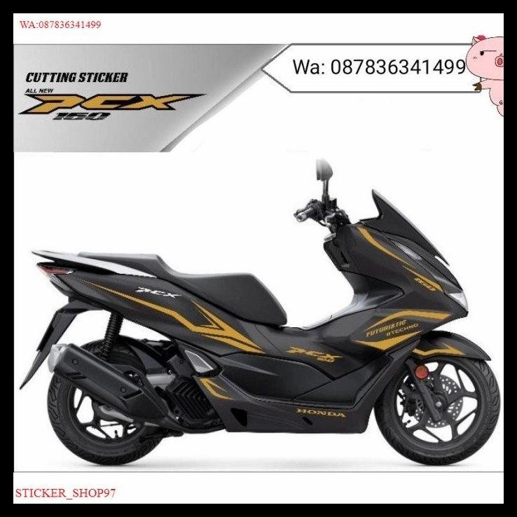 BEST DEAL STIKER PCX 160 CUTTING STICKER PCX 160 BODY HITAM STICKER GOLD 