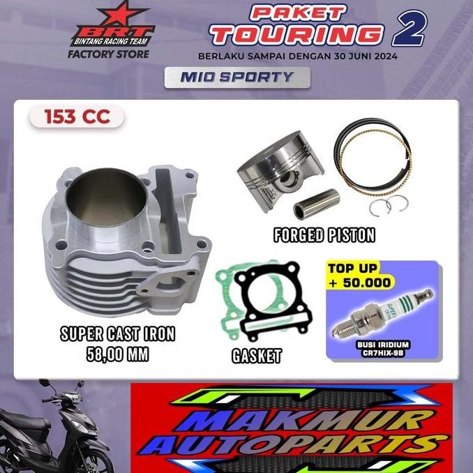 Paket Bore Up Touring 2 MIO Sporty BRT - Blok Piston 58.00 MM (BINTANG RACING TEAM)