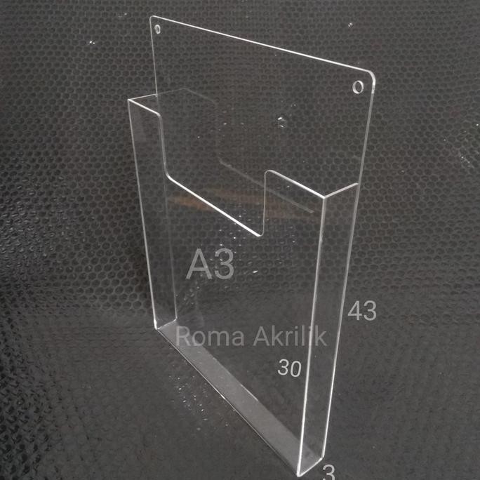 

NEW Akrilik A3/tempat brosur gantung