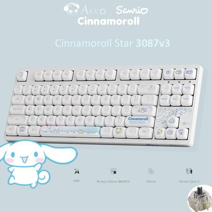 Akko Cinnamoroll Star 3087v3 - Wired Type-C Cinnamoroll Limited Edition Keyboard
