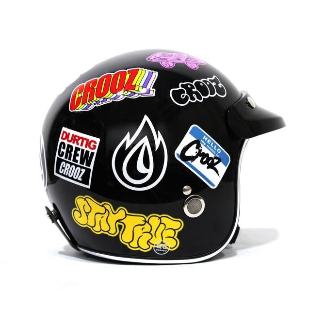 NEW CROOZ X MARZANO RETRO STREET HELMET BLACK
