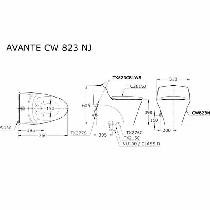 Closet Duduk Toto Cw 823 Nj / Closet Duduk Toto Putih
