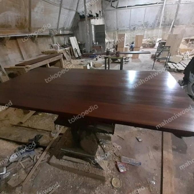 Best Ready Top Table Meja Kayu Mahoni 140X70X3Cm Best Seller