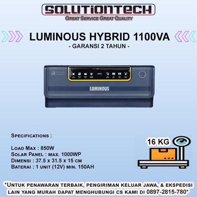 LUMINOUS INVERTER HYBRID 1100VA PURE SINE WAVE UPS murah